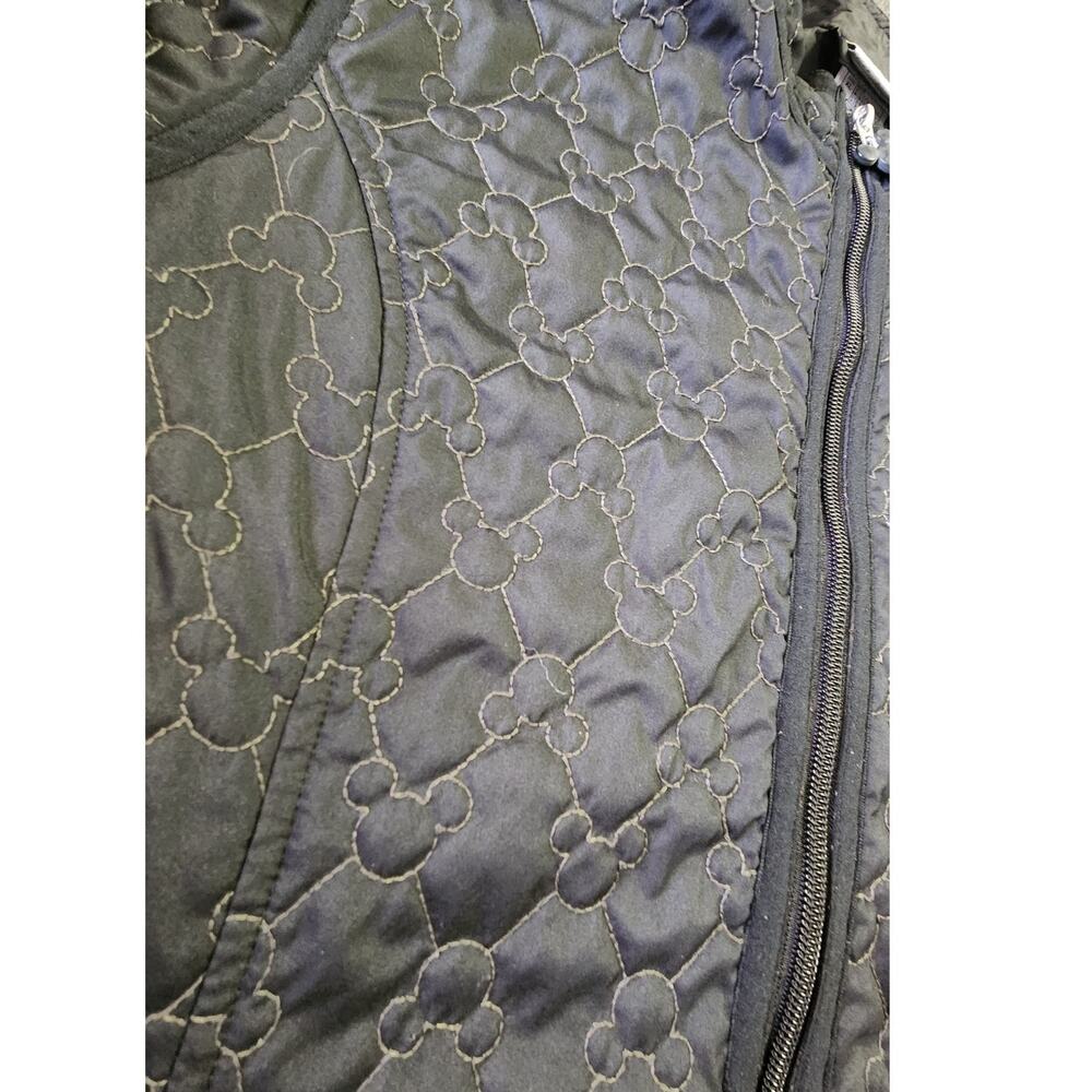 Disneyland Resort Mickey Mouse Quilted Full Zip Black Jacket Women Extra Large - Picture 6 of 8